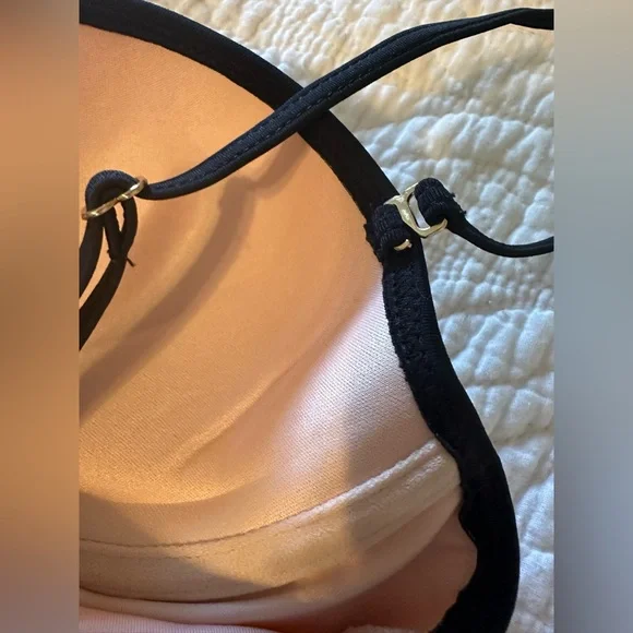 Stylish light beige and black One Piece Swimsuit - removable straps - Picture 6 of 6